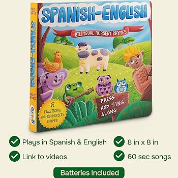 Amazon.com: Bilingual Spanish Books for Toddlers 1-3, Six (6