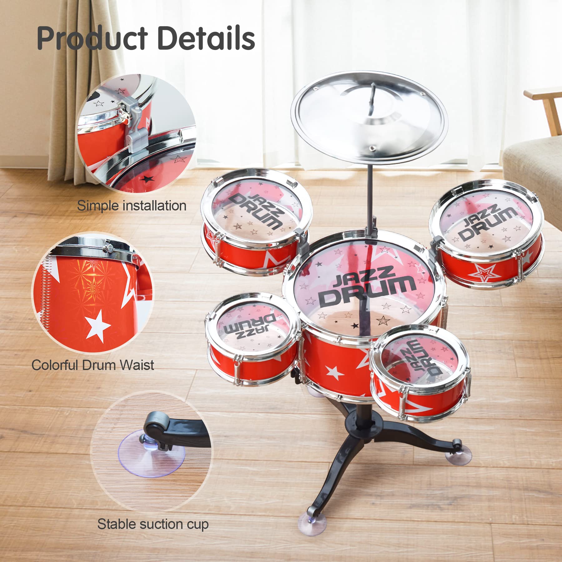 Amazon | 子供用ロックジャズドラムセット。音楽啓発のための