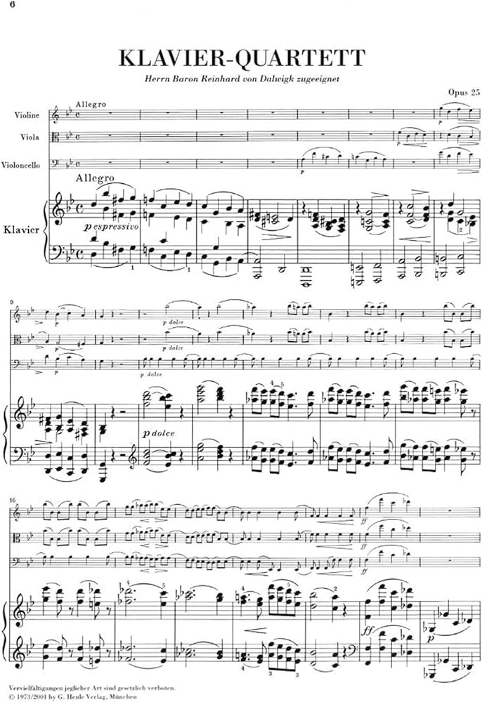Klavierquartett g-moll op. 25 | Amazon.com.br