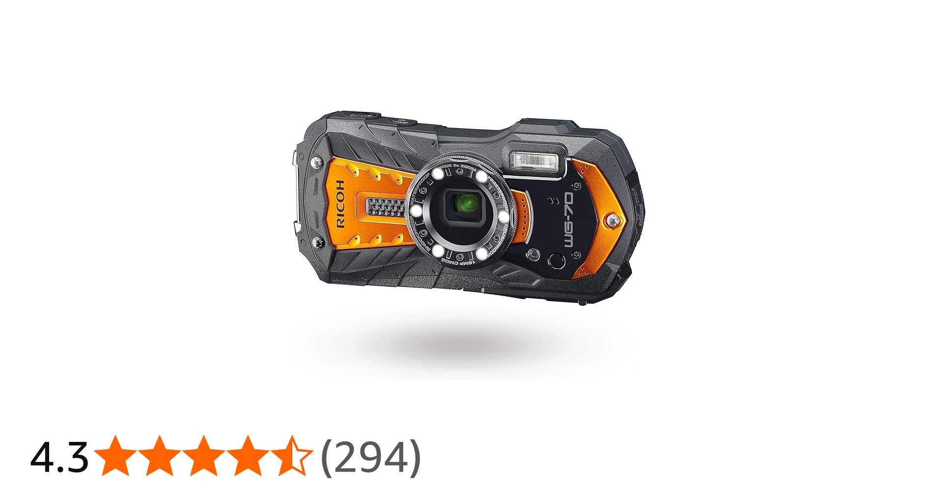 Amazon | RICOH WG-70 オレンジ リコー本格防水デジタルカメラ 14m防水