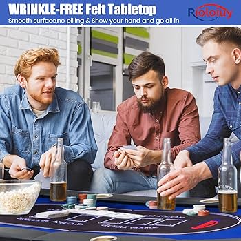 Amazon.com: Rioloiuy 8 Player Poker Table Foldable, Texas Holdem