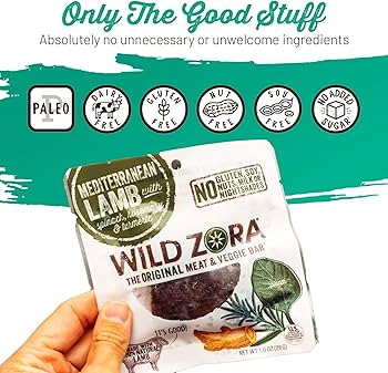 Amazon.com: Wild Zora Meat & Veggie Bars, Mediterranean Lamb, 10
