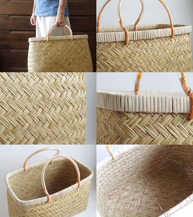 Amazon | 岩手県二戸 鳥越竹細工 スズ竹 篠竹 市場かご 尺四 W44cm