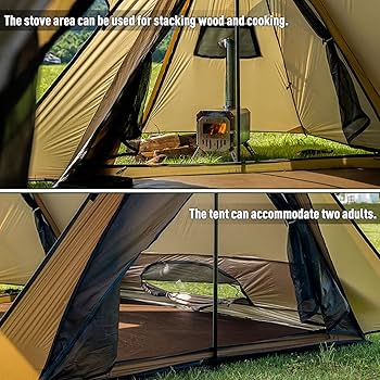 Amazon.co.jp: POMOLY STOVEHUT 20 パップテント、ドアポール2本と