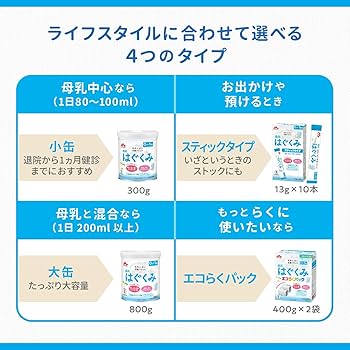 Amazon.co.jp: 森永 はぐくみ スティックタイプ 13g×10本 [0ヶ月~1歳