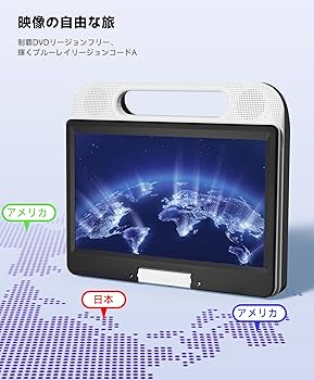 Amazon | FANGOR ポータブルブルーレイプレーヤー 10.1インチ 270度