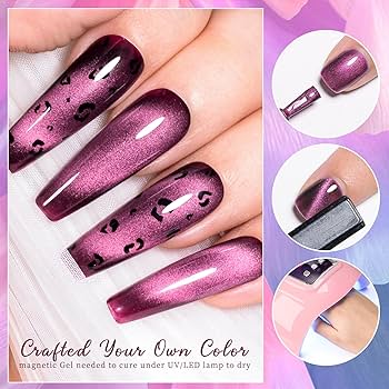 MSRUIOO Cat Eye Gel Nail Polish Set, 6pcs Wide Cat Eye Nail Polish