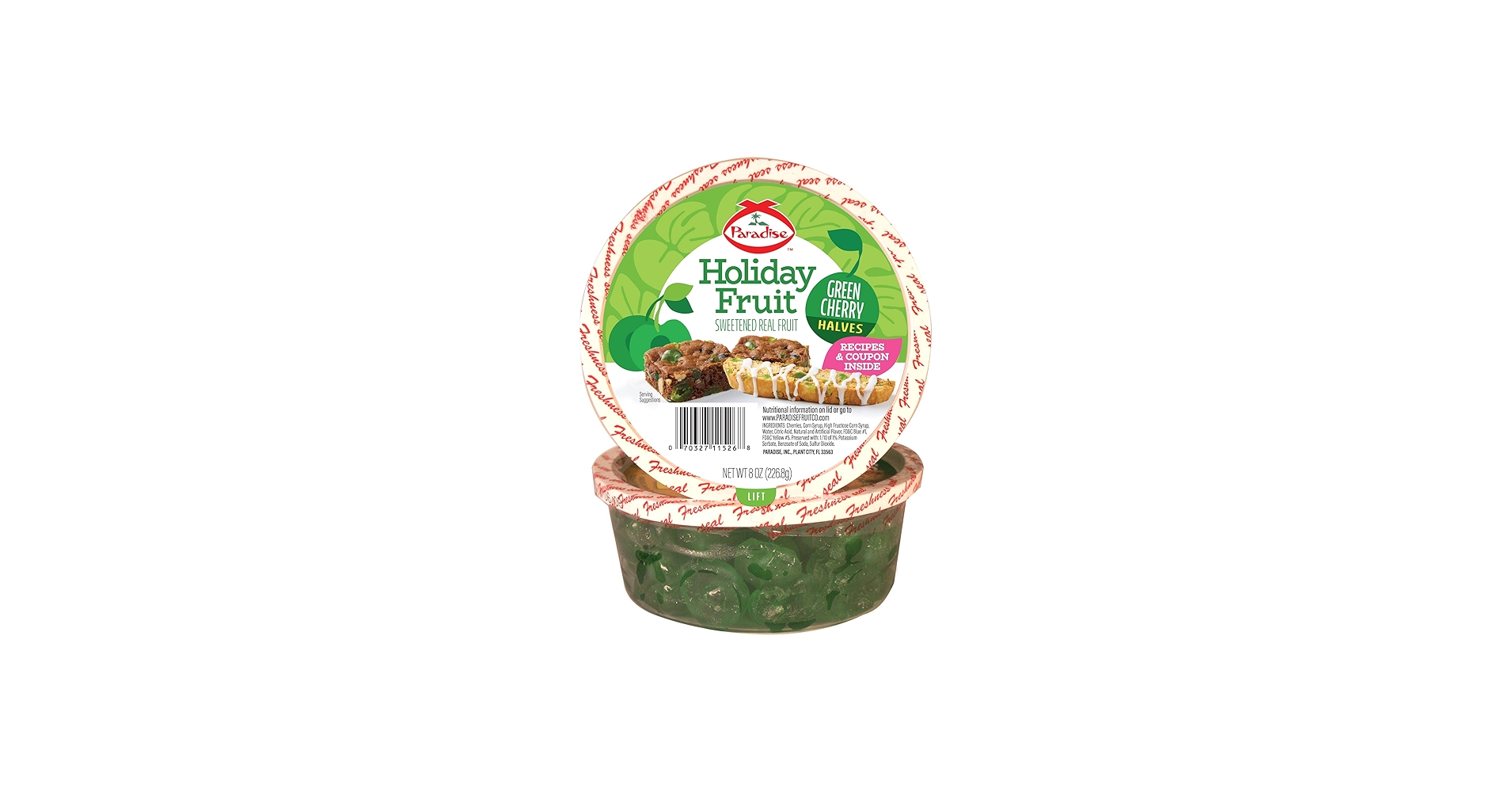 Amazon.com: Paradise Cherry Halves, Green, 8 Ounce : Grocery