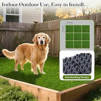 Amazon.com: XLX TURF Interlocking Fake Grass Tiles for Dogs Potty