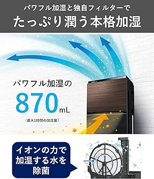 Amazon | パナソニック 加湿空気清浄機 高濃度ナノイーX・エコナビ搭載