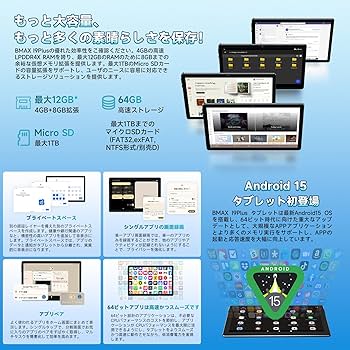 Amazon.co.jp: 【タブレット 10インチ wi-fiモデル】12GB+64GB+1TB TF