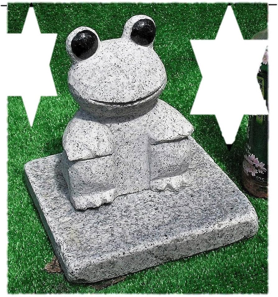 Amazon.co.jp: 招福 御影石 カエル置物 高さ約19㎝,20㎝角御影石台座