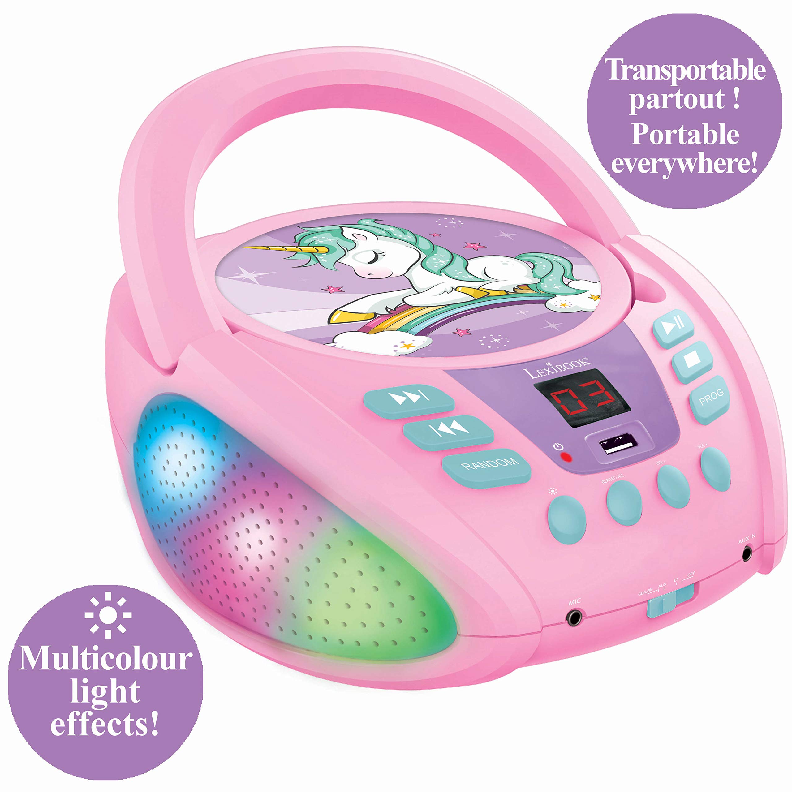 Amazon.com: Lexibook Unicorn - Bluetooth CD Player for Kids