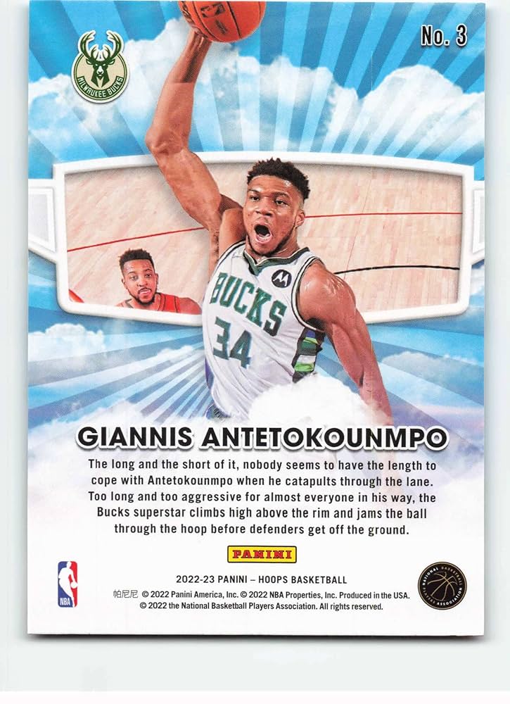 Amazon.com: 2022-23 Panini NBA Hoops Skyview #3 Giannis