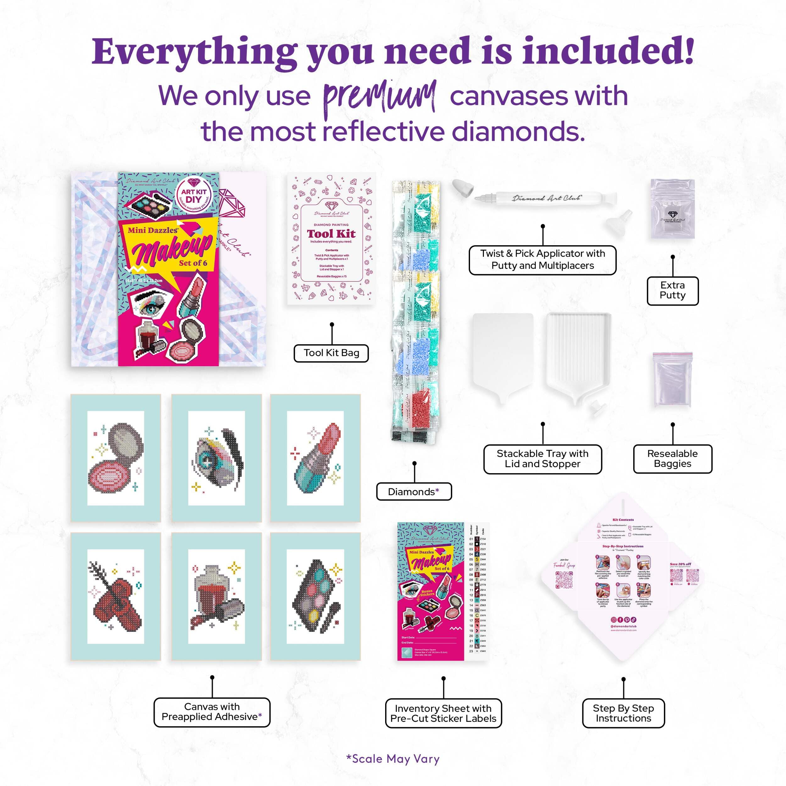 Amazon.co.jp: DIAMOND ART CLUB メイクアップミニダズル、楽しいDIY