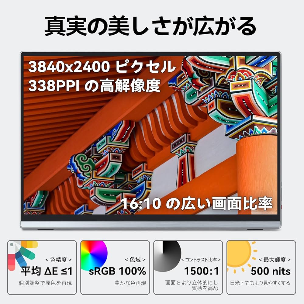 Amazon.co.jp: Intehill モバイルモニター 4K+ 13.4 インチ