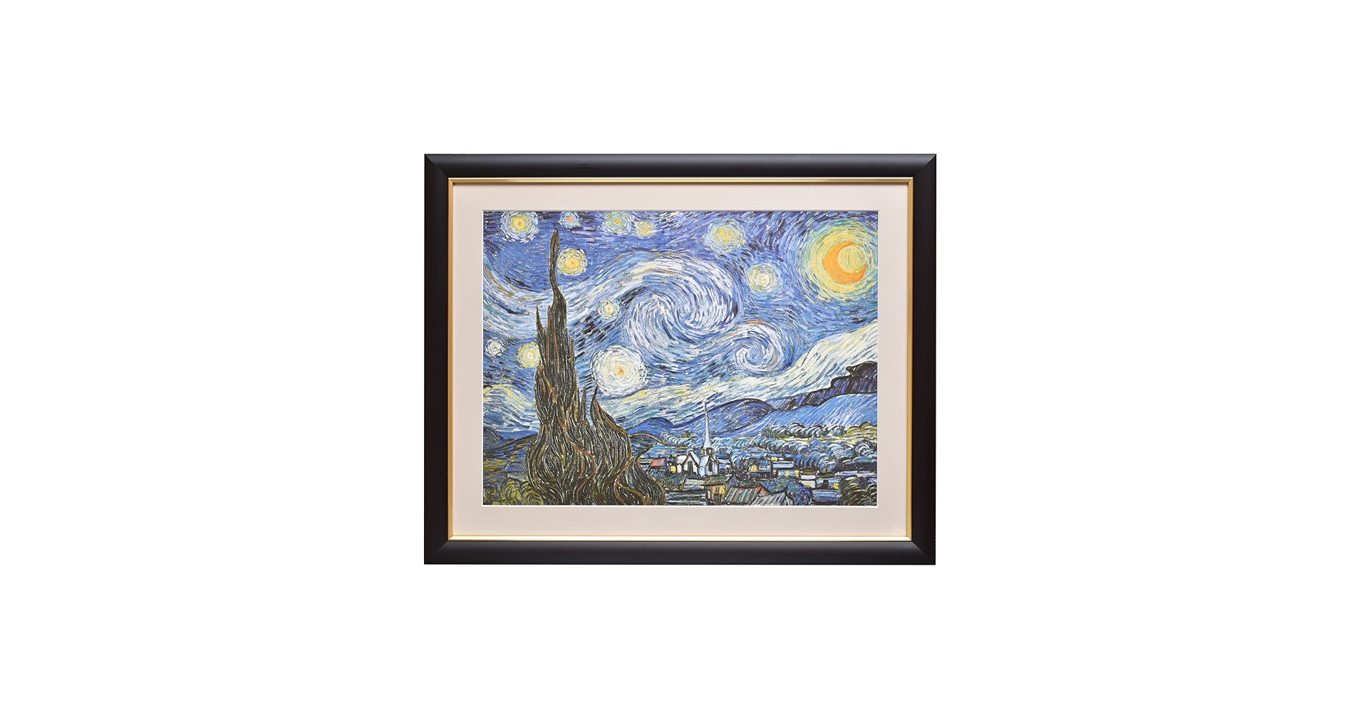 Amazon.co.jp: 晴れの街ギャラリー 絵画 額絵 ゴッホ 『星月夜』 F6 額