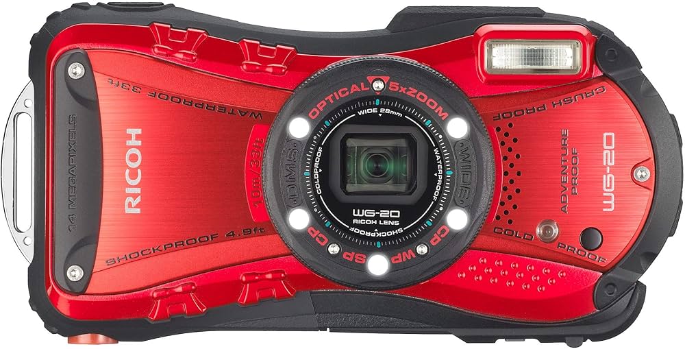 Amazon | RICOH 防水デジタルカメラ RICOH WG-20 レッド 防水10m耐