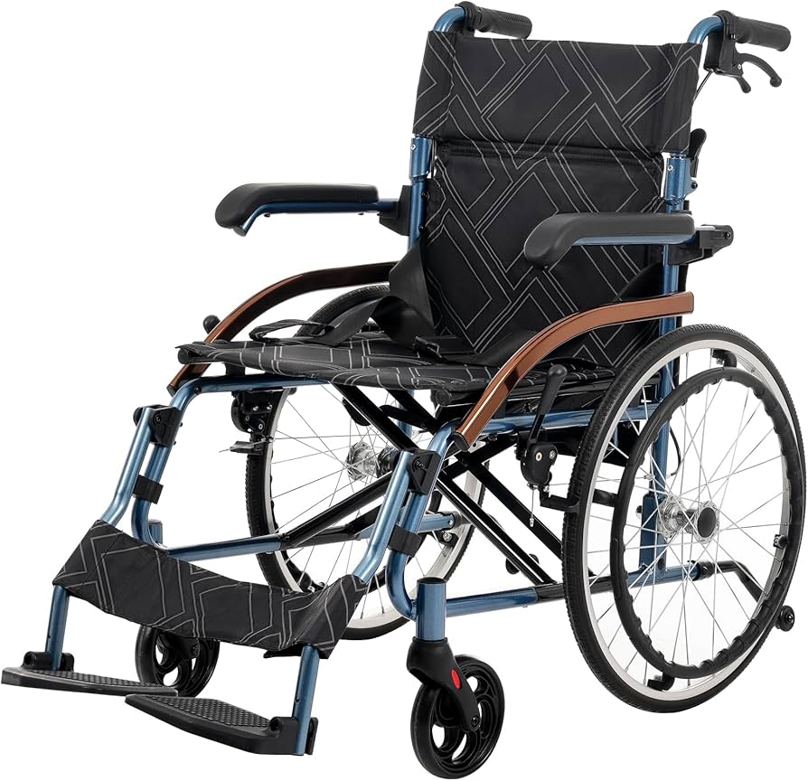 Amazon | 車椅子 介護用 自走用 アルミ製 軽量 自立可能 介助ブレーキ