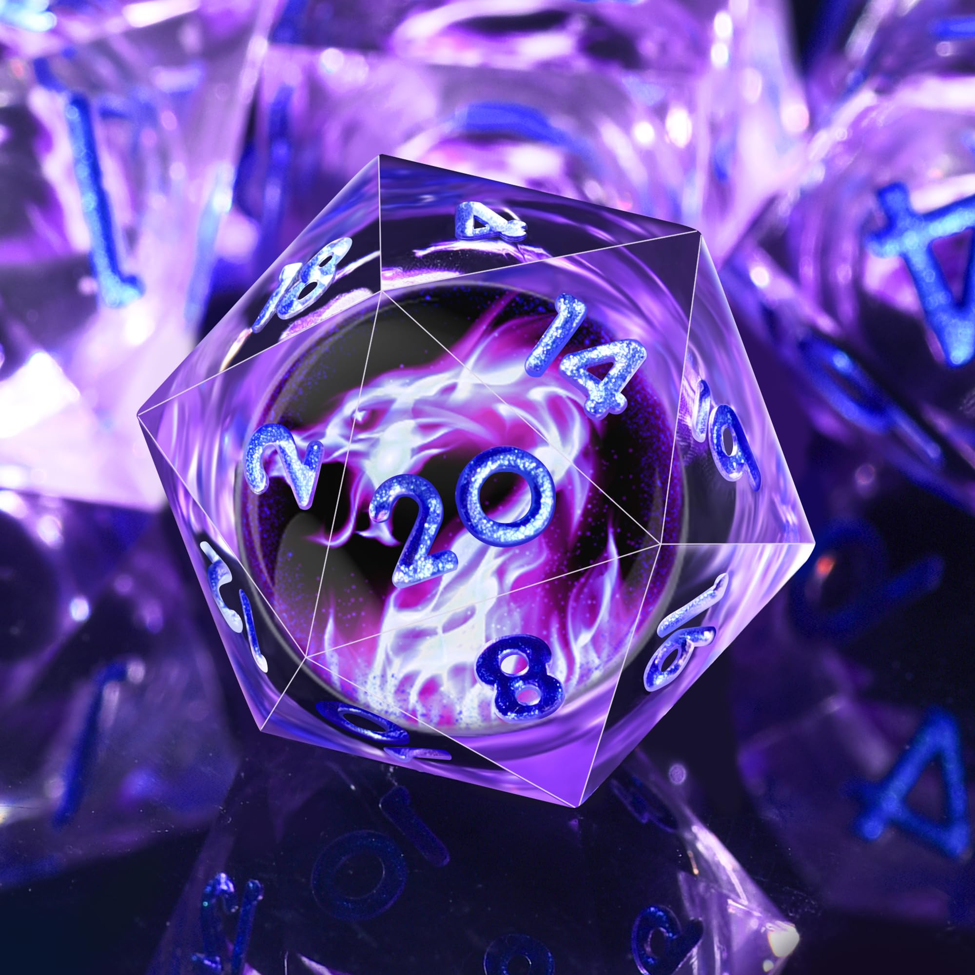 Amazon.com: AUSTOR Violet Flame Dragon Dice Set - 7 Pieces Resin