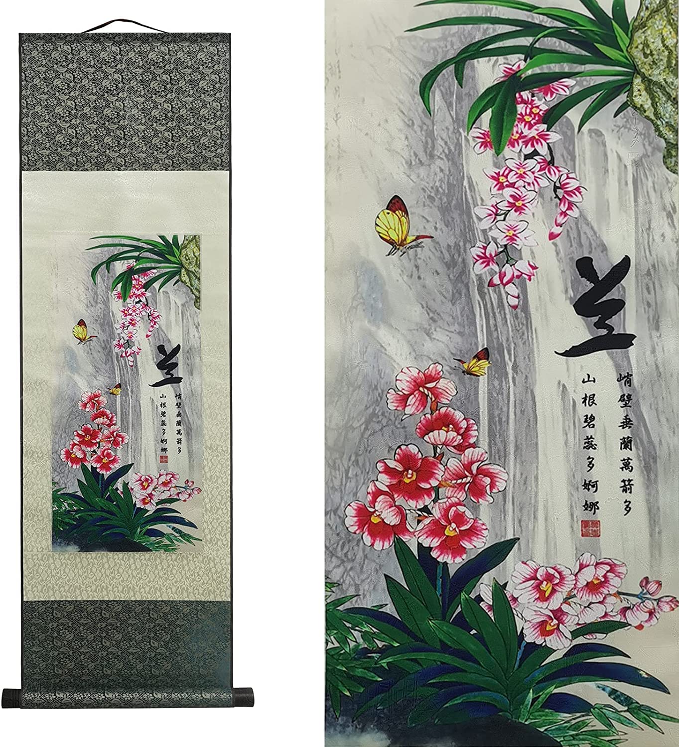 ♥掛軸【長谷川嵐渓】山水図 掛け軸 骨董 古玩 中国 ♥掛軸【長谷川嵐