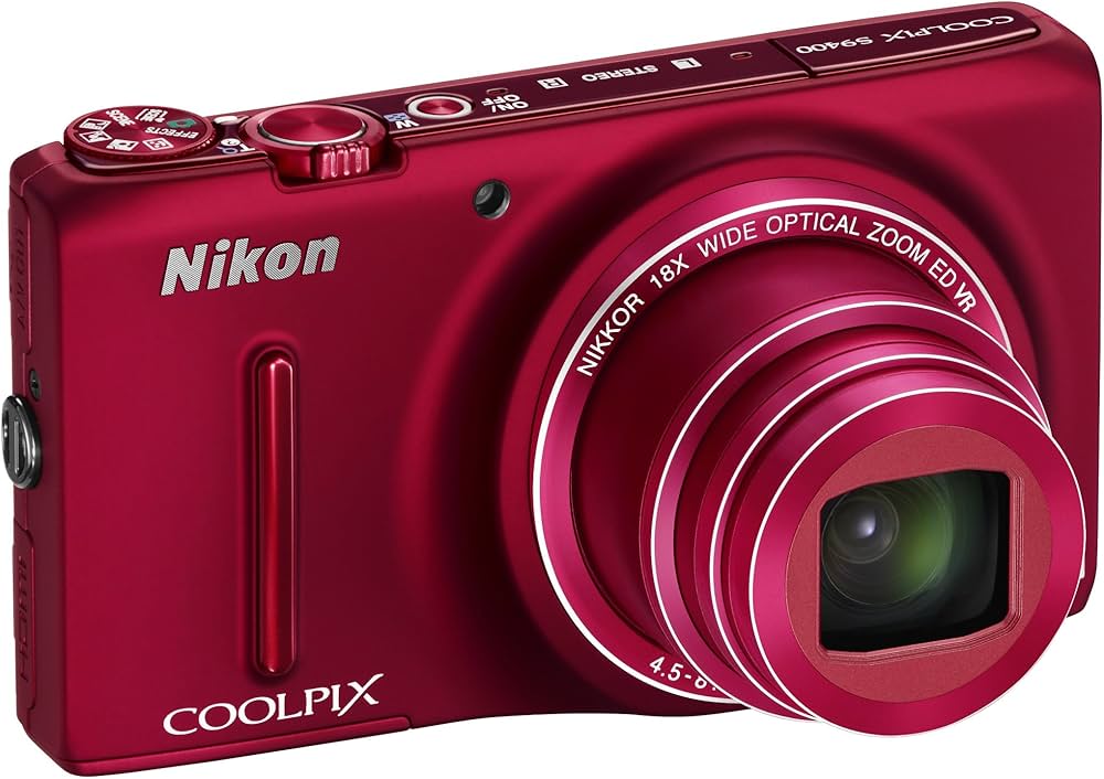 Nikon Coolpix S9400 Camera - Red (18.1MP, 18xZoom, 25mm Wide Lens