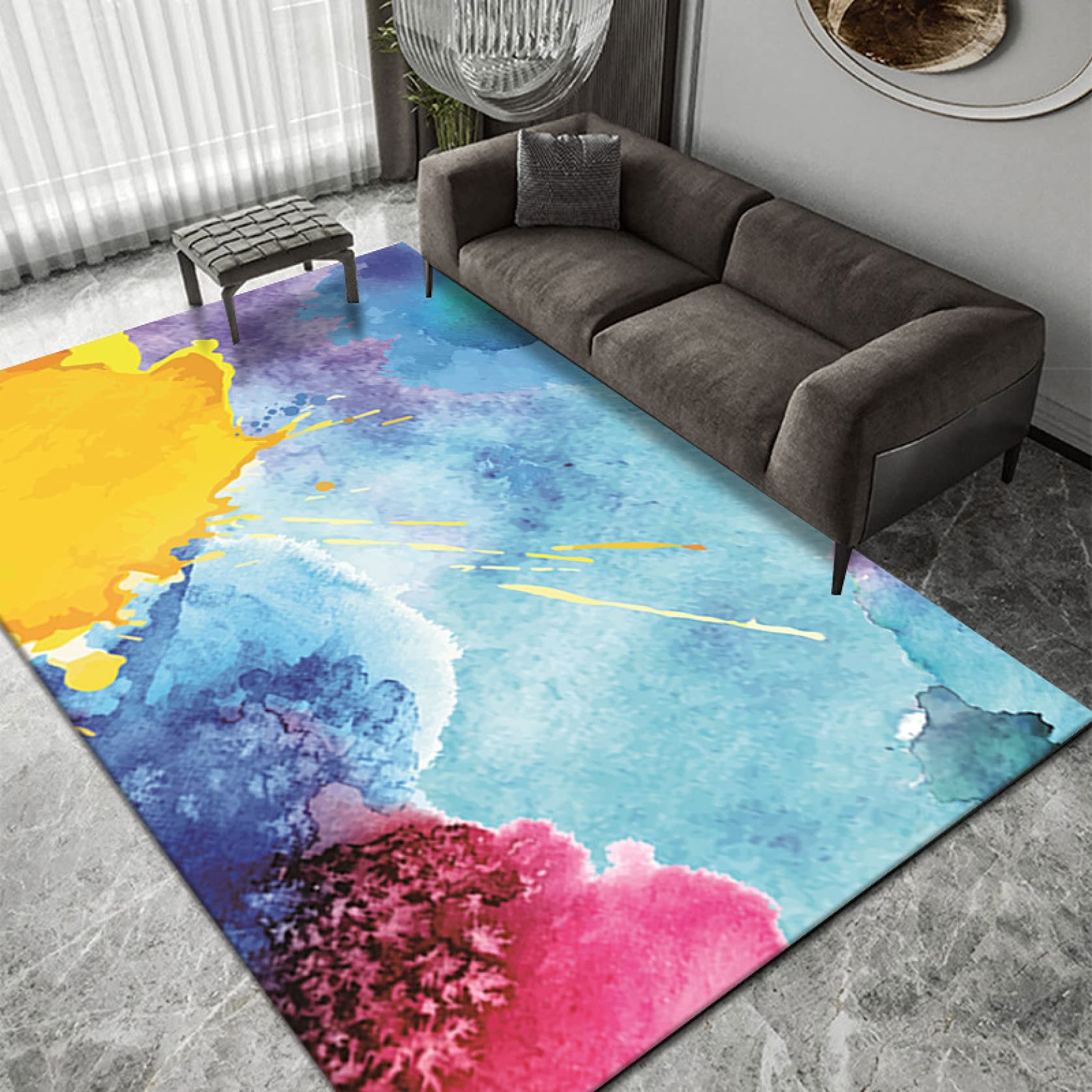 カラフルなデザインのラグ 高島屋 絨毯 長さ250cm 横幅170cm カラフル