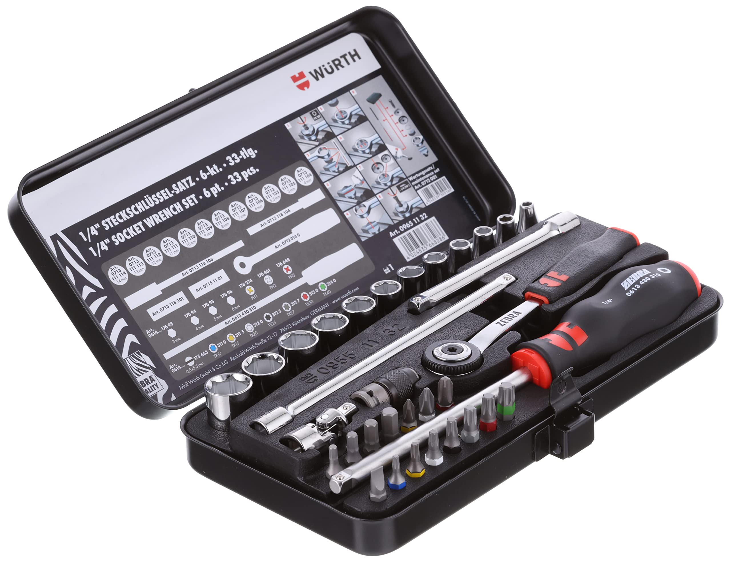 Zebra 096511 32 Cassetta wurth 33 : Amazon.it: Fai da te