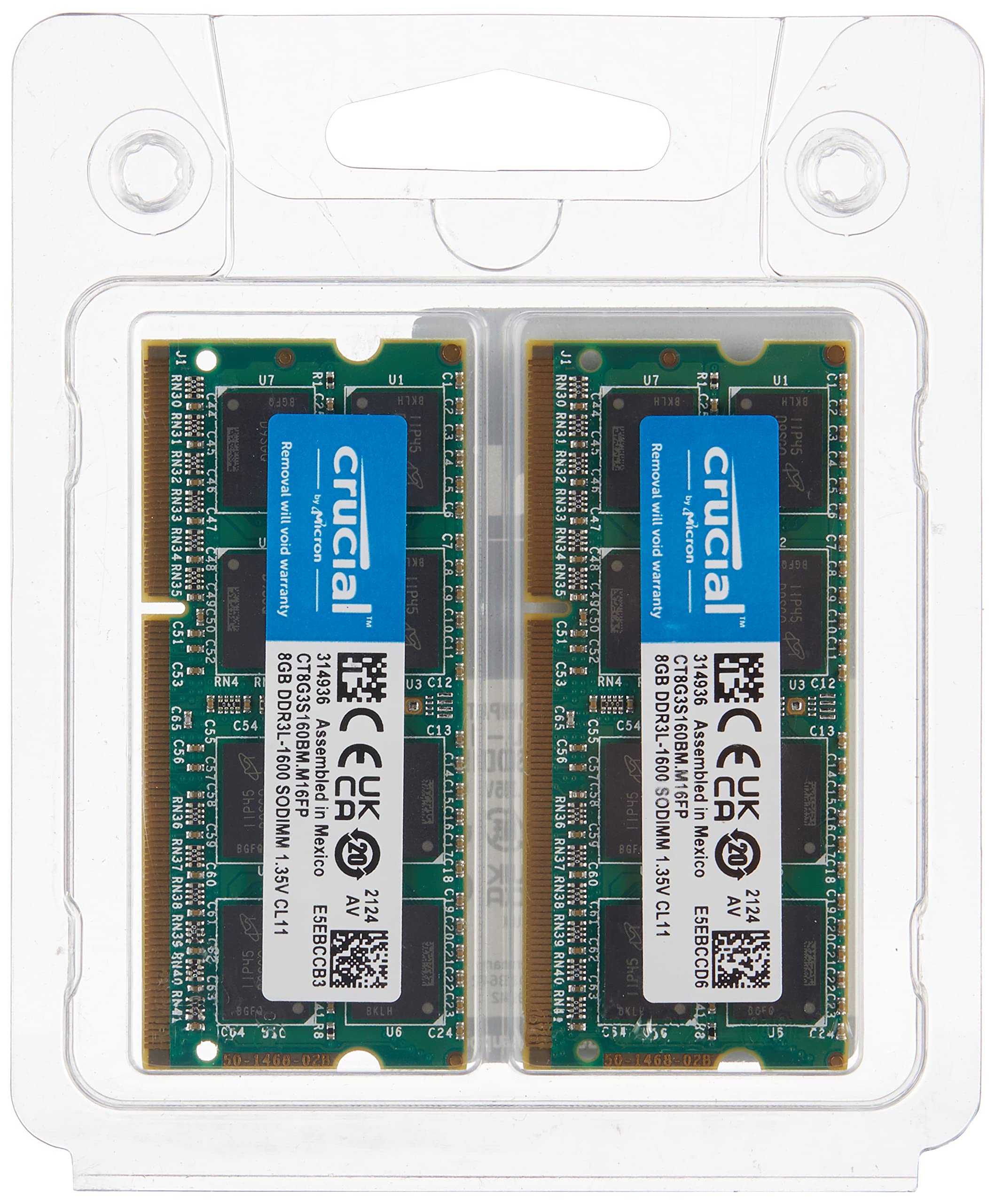 Crucial CT2K8G3S160BM 16GB Kit (8GBx2) DDR3/DDR3L 1600 MT/s (PC3