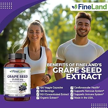 Amazon.com: FineLand Grape Seed Extract 50:1 – 25,000mg Equivalent