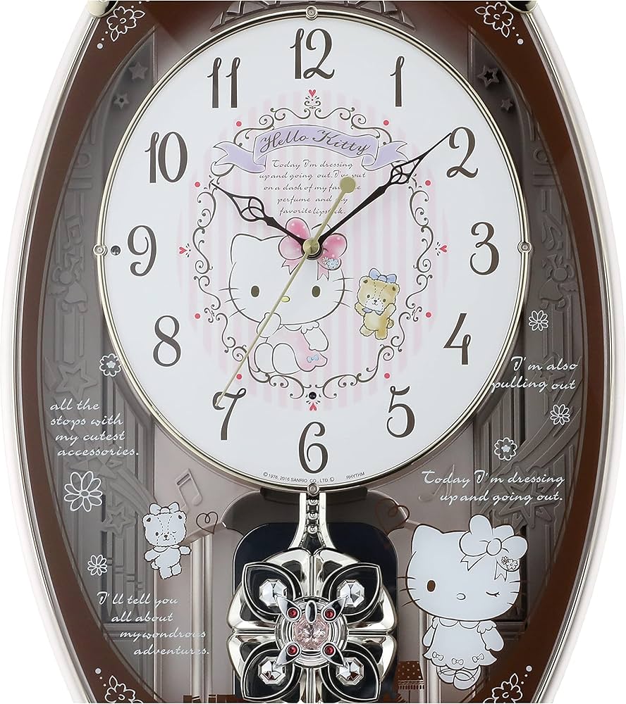Amazon.co.jp: ハローキティ 掛け時計 電波時計 からくり時計 ピンク