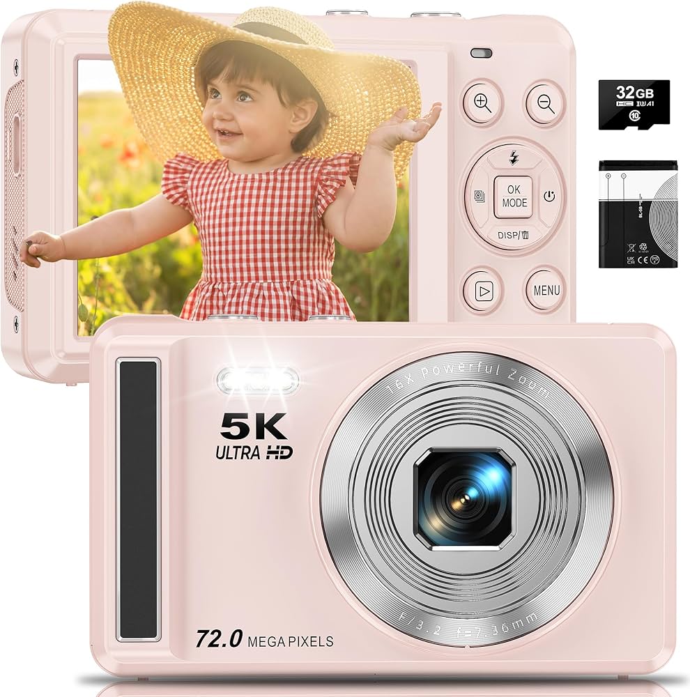 Amazon | 5Kデジタルカメラ - 写真撮影用72MP UHDデジタルカメラ