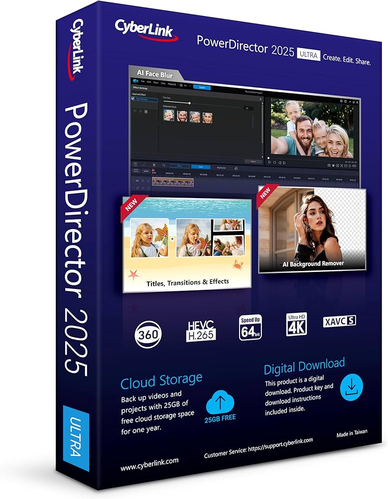 Amazon.com: CyberLink PowerDirector 2025 Ultra | Easy AI Video