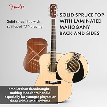 Amazon.com: Fender CD-60S Solid Top Dreadnought Acoustic Guitar