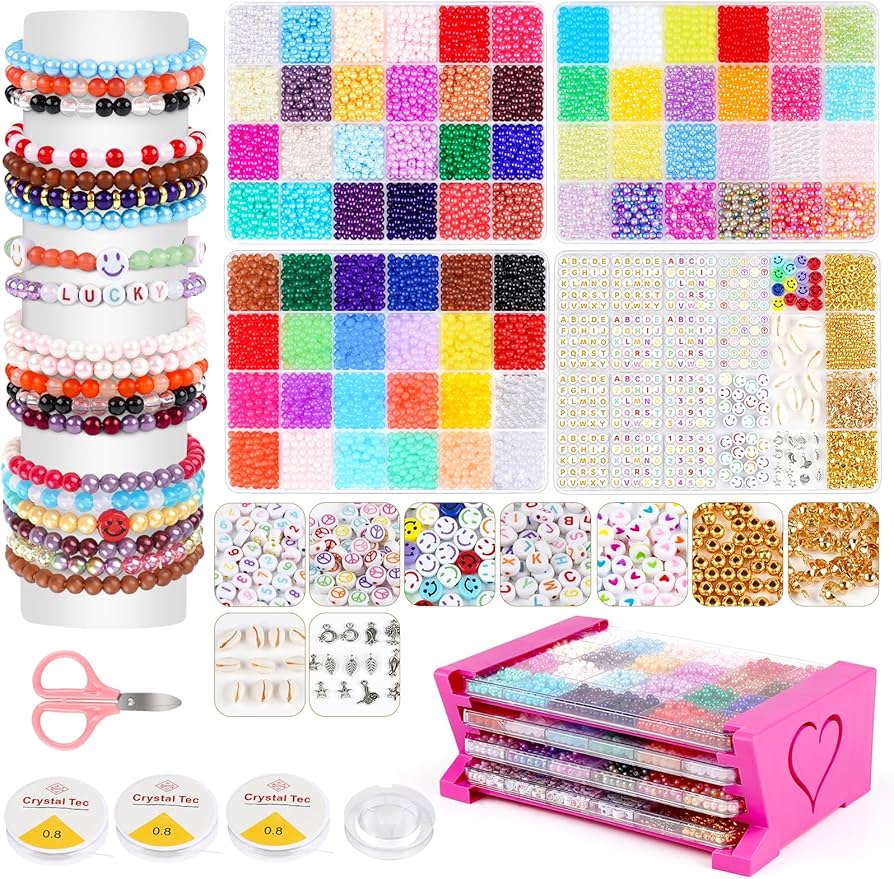 Amazon.co.jp: Sanlebi 4600個 ビーズセットビーズ 手芸 メイキング