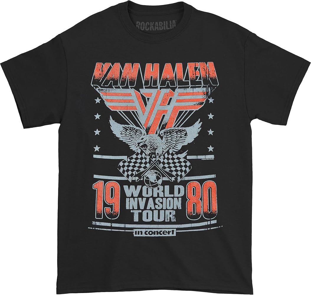 Amazon.com: Van Halen Men's 1980 Invasion Tour Soft Slim Fit T