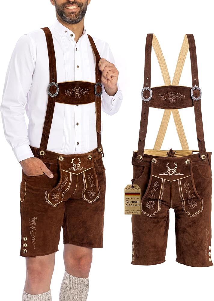 Amazon | BAVARIA TRACHTEN Lederhosen メンズ - 本革本物のドイツ