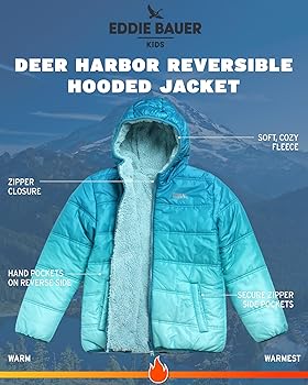 Amazon.com: Eddie Bauer Boys' Reversible Jacket - Waterproof