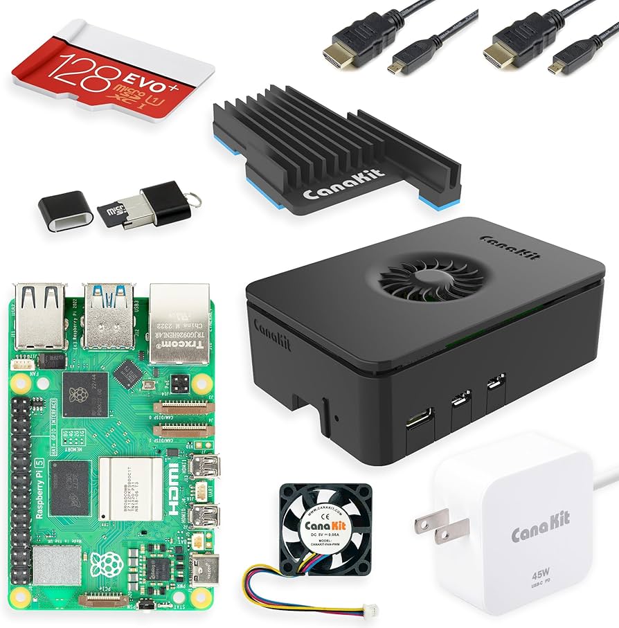 Amazon.com: CanaKit Raspberry Pi 5 Starter Kit PRO - Turbine Black
