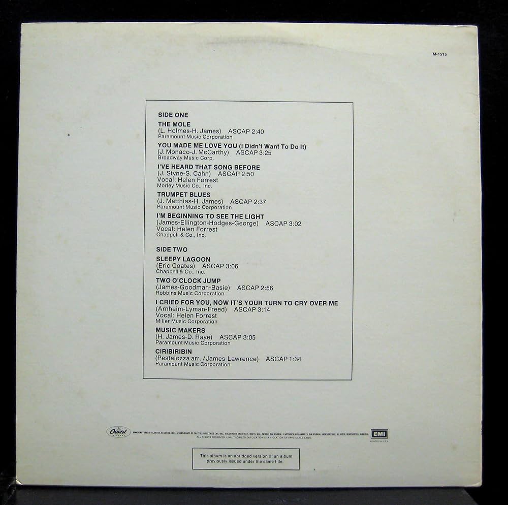 Amazon.com: HARRY JAMES THE HITS OF vinyl record: CDs & Vinyl