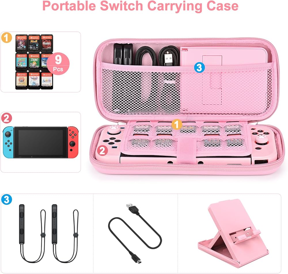 Amazon.com: Younik Switch Accessories Bundle, 17 in 1 Pink Switch