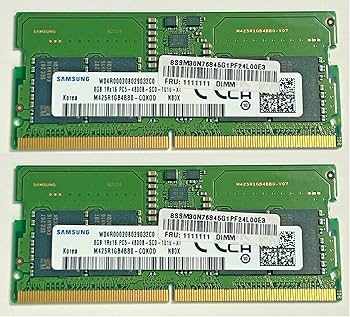 New Samsung 16GB (8GBX2) DDR5 4800 MHz PC5-38400 SODIMM Laptop