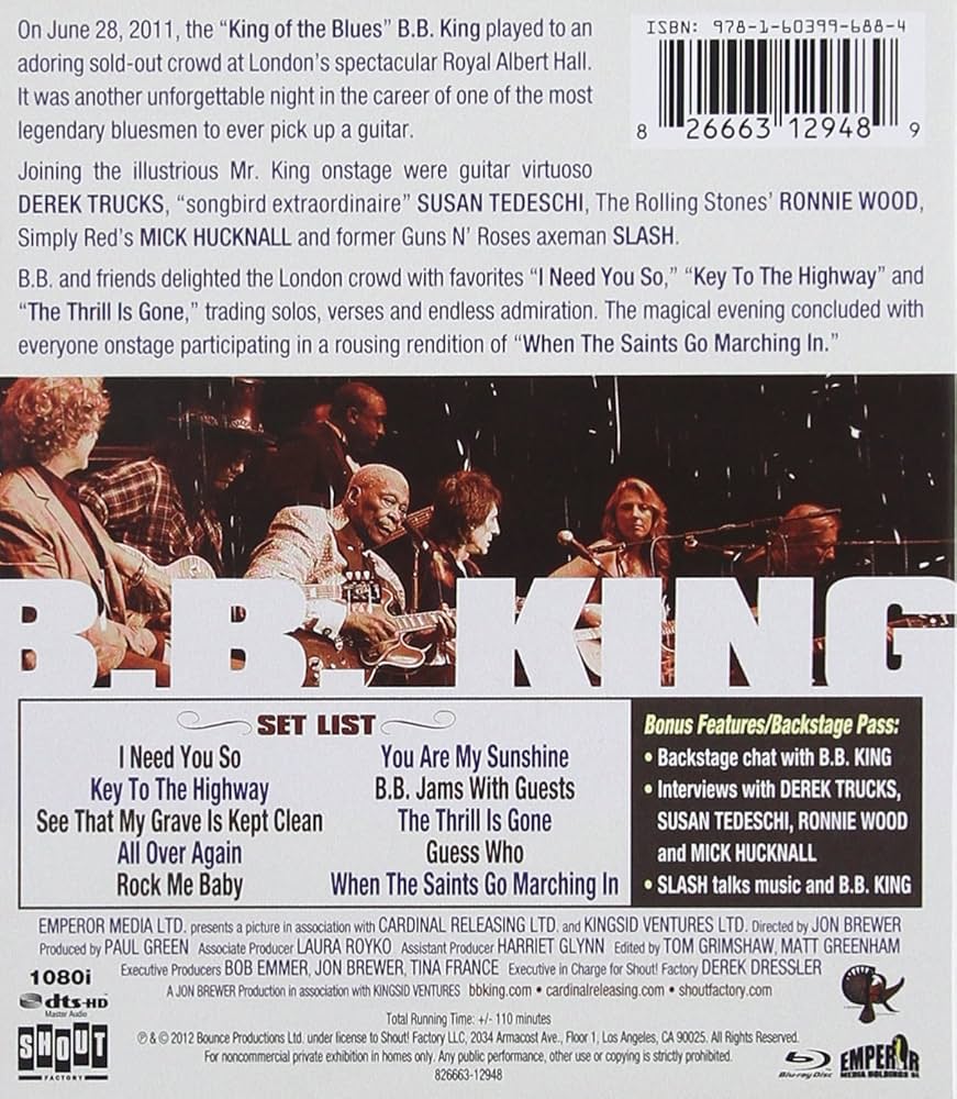 B.B. King: Live at the Royal Albert Hall 2011 [Blu-ray]: Amazon.ca