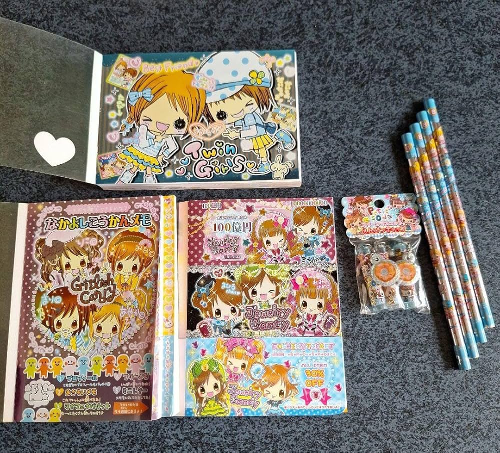 Amazon.co.jp: 平成レトロ 女の子 メモ帳3冊 キャップ えんぴつ