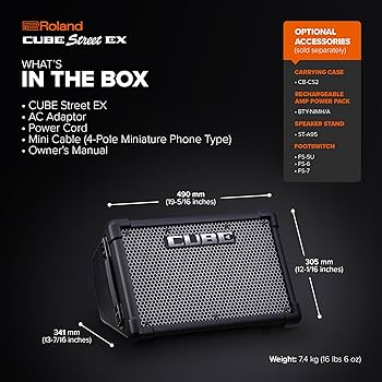 Amazon.com: Roland Cube Street EX | Battery-Powered 50W Stereo