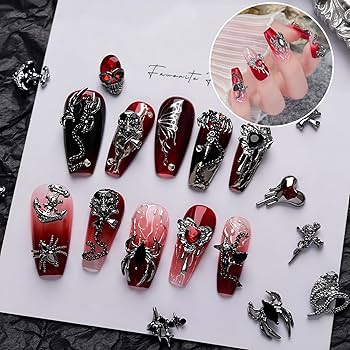 Amazon.co.jp: Chisafly ネイルパーツ パンク クロス 十字架 蛇 スカル