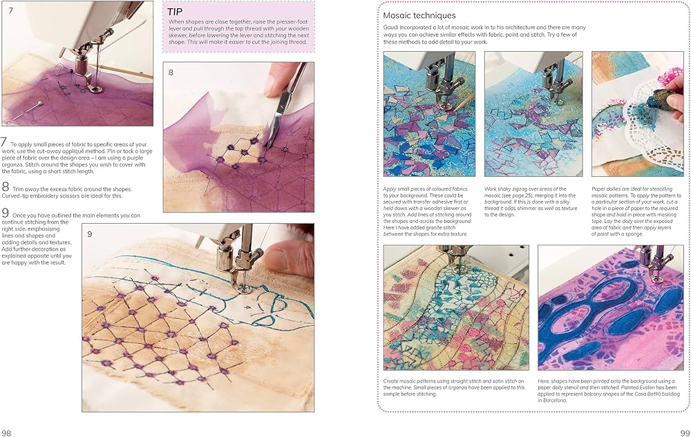 Amazon.com: Layer, Paint and Stitch: Create textile art with