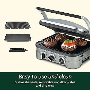 Cuisinart 5-in-1 Griddler with Reversible Nonstick Grill and