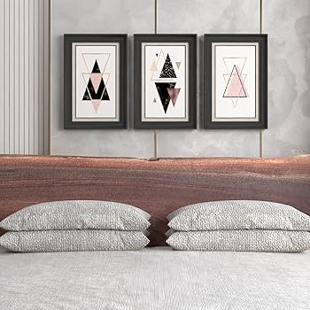 Amazon.co.jp: 三角形 幾何学 抽象画 アートパネル 3枚 飾り絵 北欧
