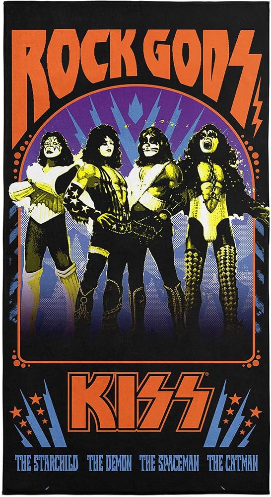 Amazon.co.jp: NORTHWEST KISS Gods of Rock ビーチタオル、ロック